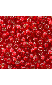 Miyuki rocailles Perlen 8/0 - Silverlined flame red 8-10